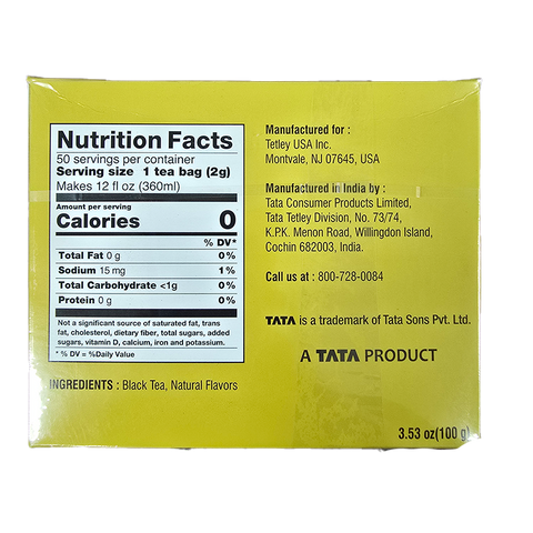 Tata Tea Ginger Chai - 50 Tea Bags (100gm)