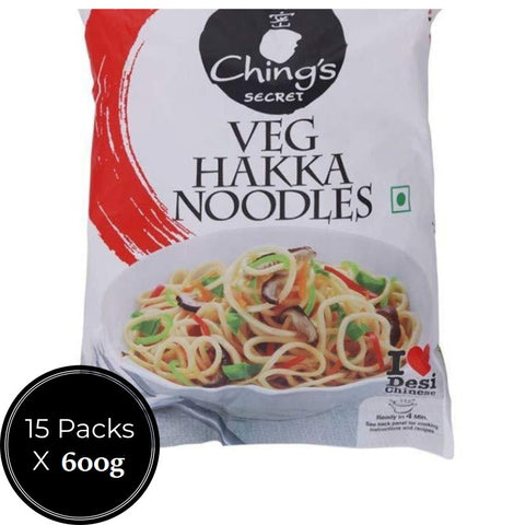 Ching's Secret Veg Hakka Noodles - 600gm x 15 Wholesale Pack